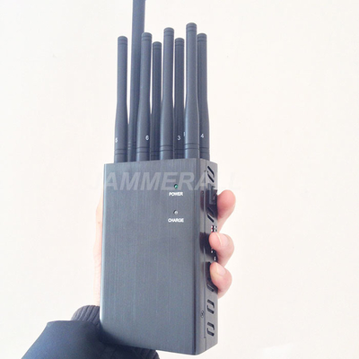 8 Antennas 3G Bộ gây nhiễu tín hiệu 4G Thiết bị chặn cầm tay WiFi Thiết bị chặn tín hiệu GPS
