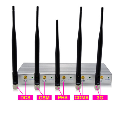 Bộ chặn tiếp nhận điện thoại di động được điều khiển từ xa 5 băng tần CDMA GSM DCS PCS 3G 10 Watts