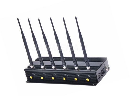 chất lượng  6 Band Desktop Cell Phone Signal Jammer , Adjustable Cellular 3G 4G WiFi Jammer nhà máy sản xuất